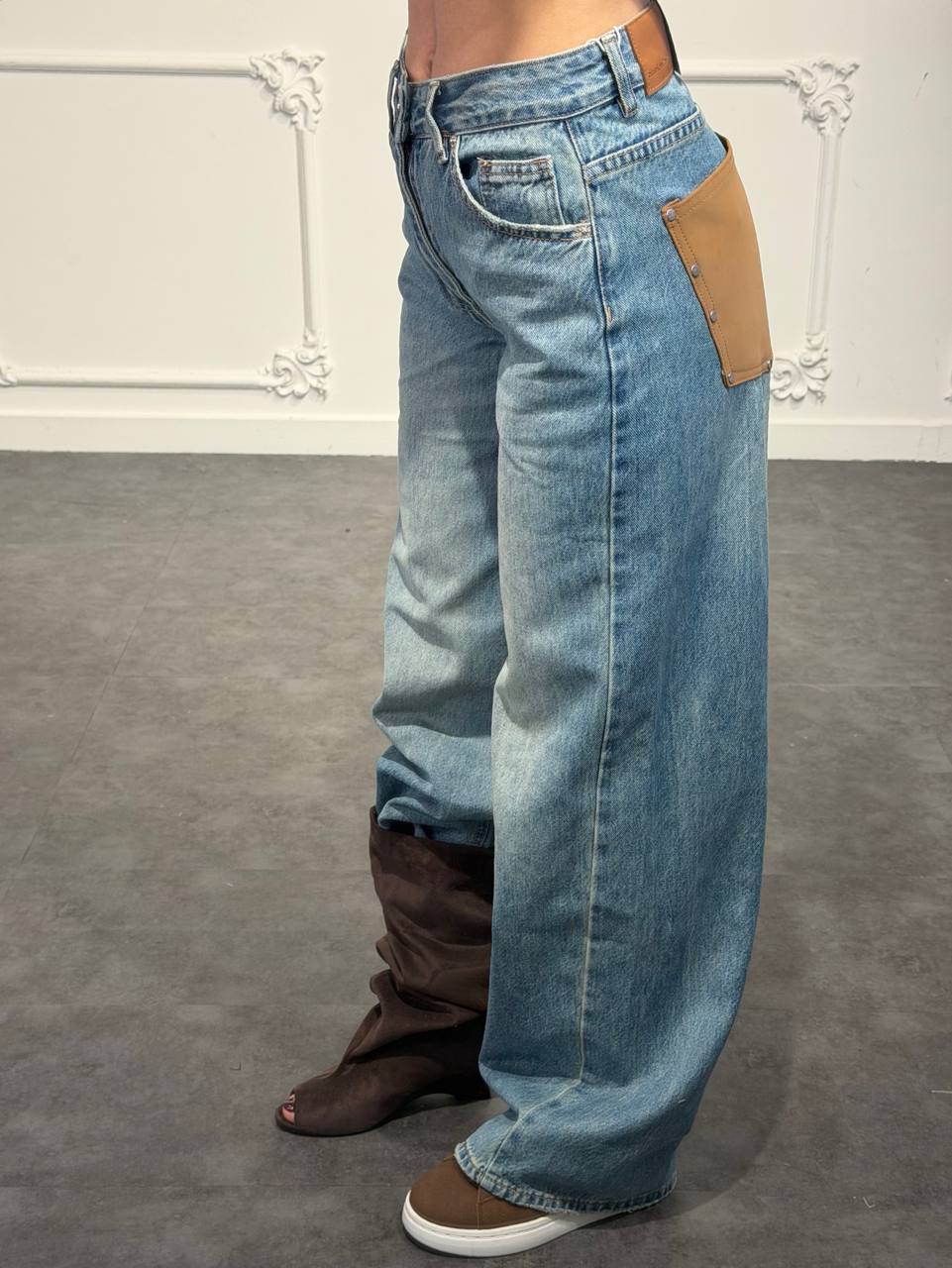 jeans camel - Dverso Fashion