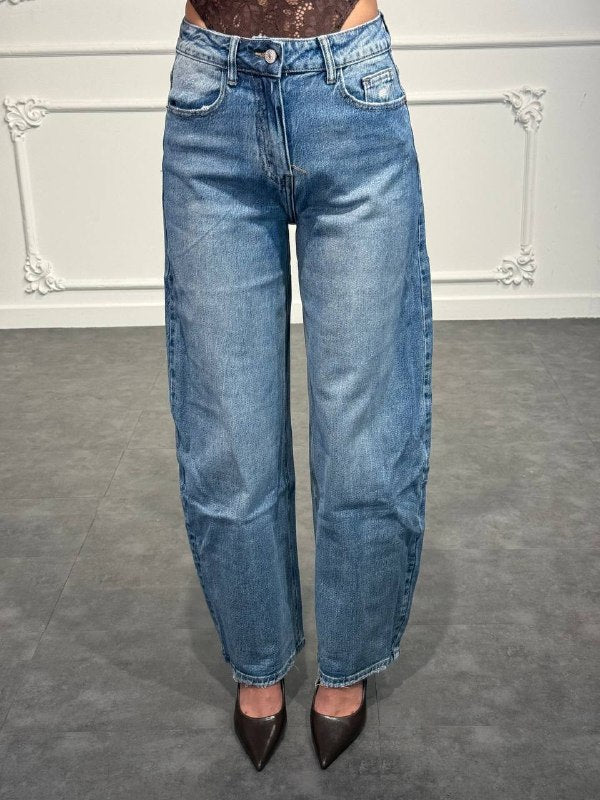 jeans con tasca glitter leopardata - Dverso Fashion