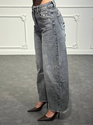 jeans con tasca glitter leopardata - Dverso Fashion