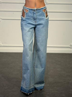 jeans cut glam - Dverso Fashion
