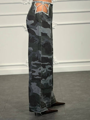 jeans cut mimetico - Dverso Fashion
