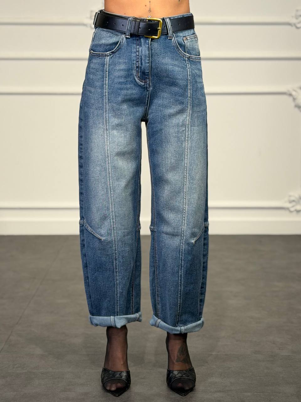 jeans giselle con cinta - Dverso Fashion