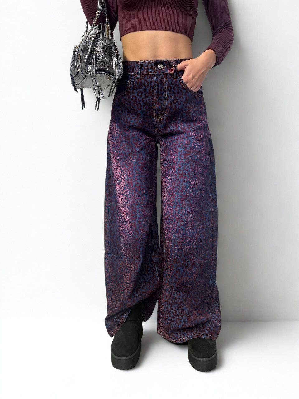 Jeans metallic leopard - Dverso Fashion