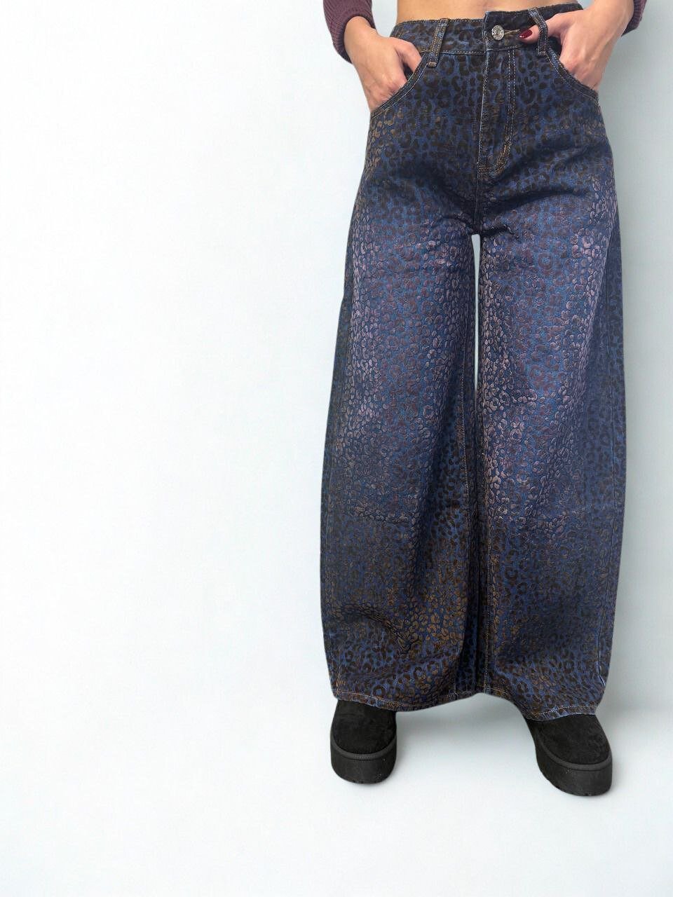 Jeans metallic leopard - Dverso Fashion