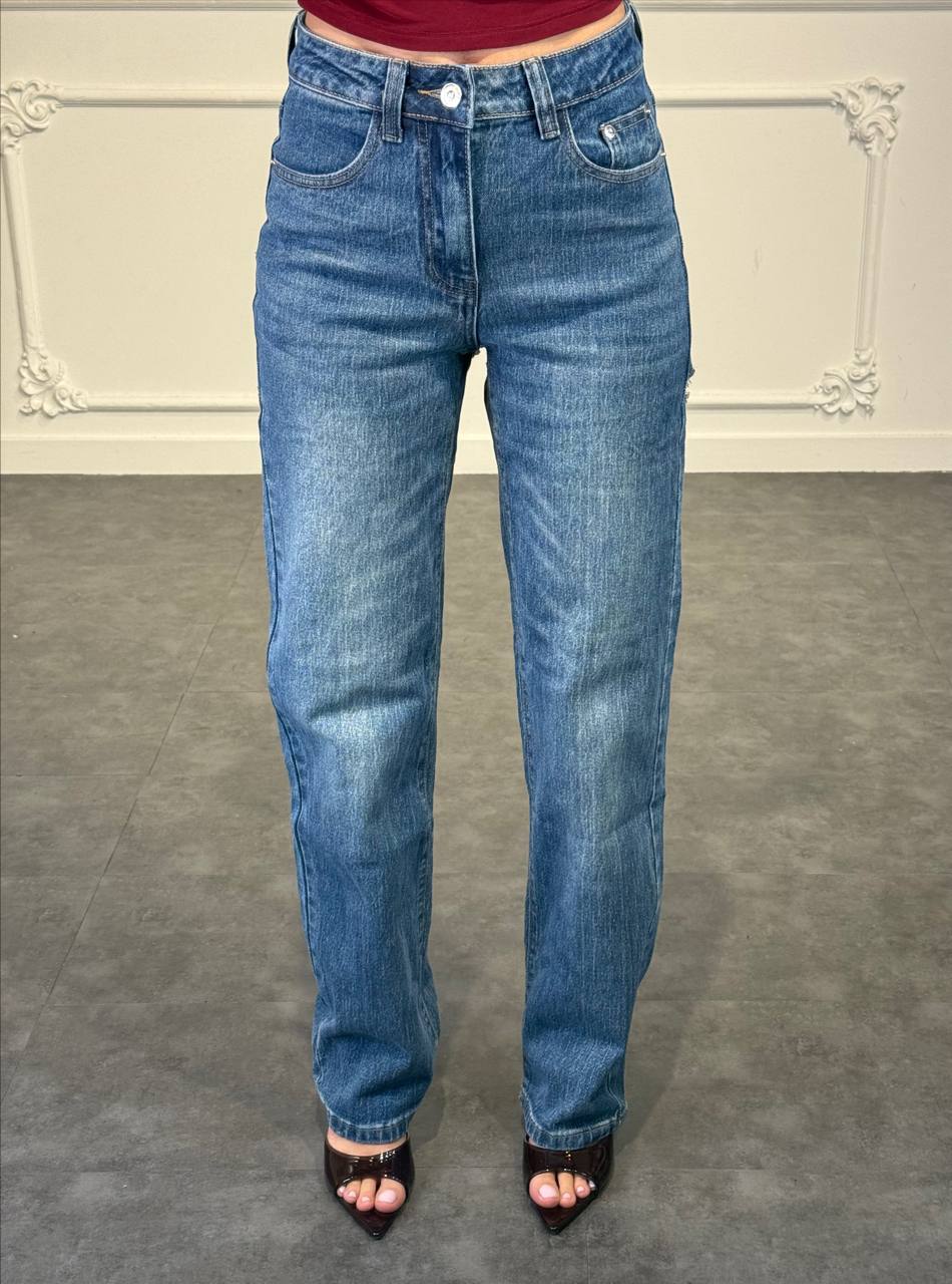jeans Swarovski cut - Dverso Fashion