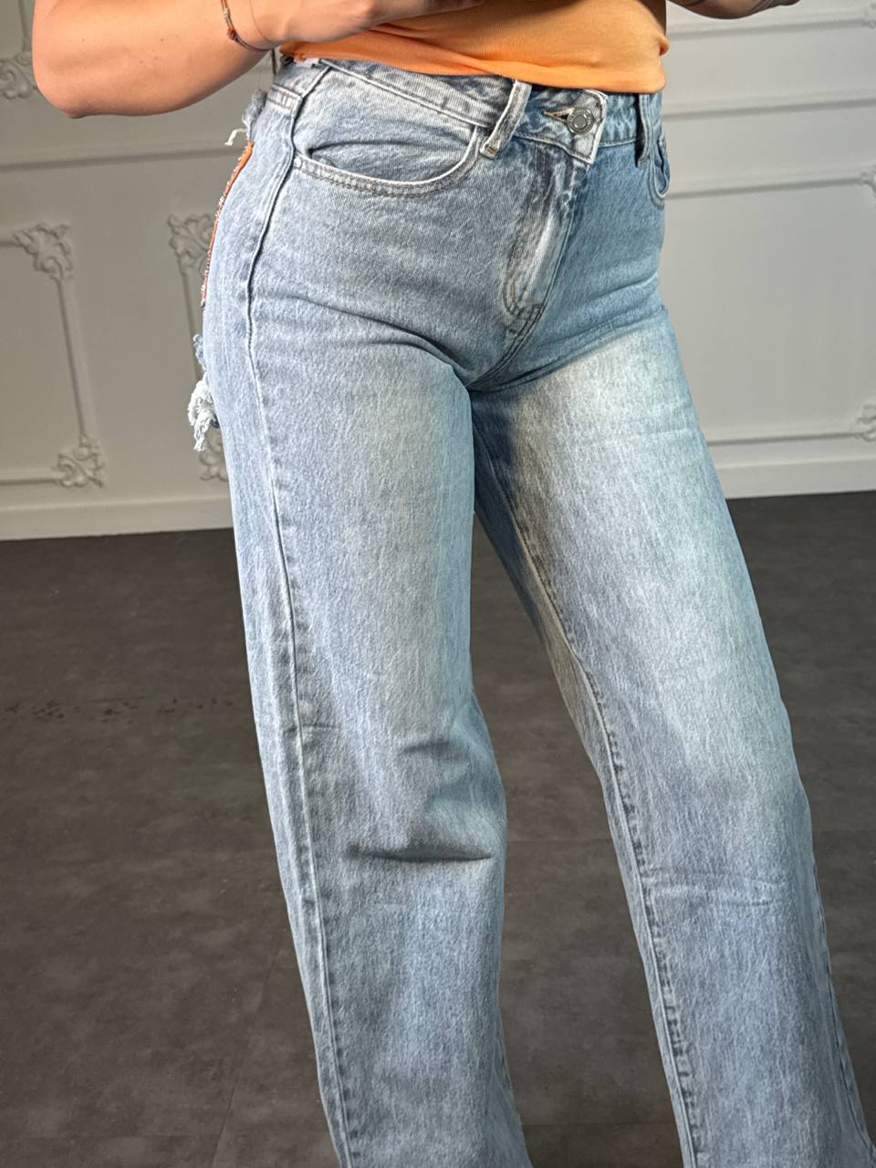 jeans tanzania orange - Dverso Fashion
