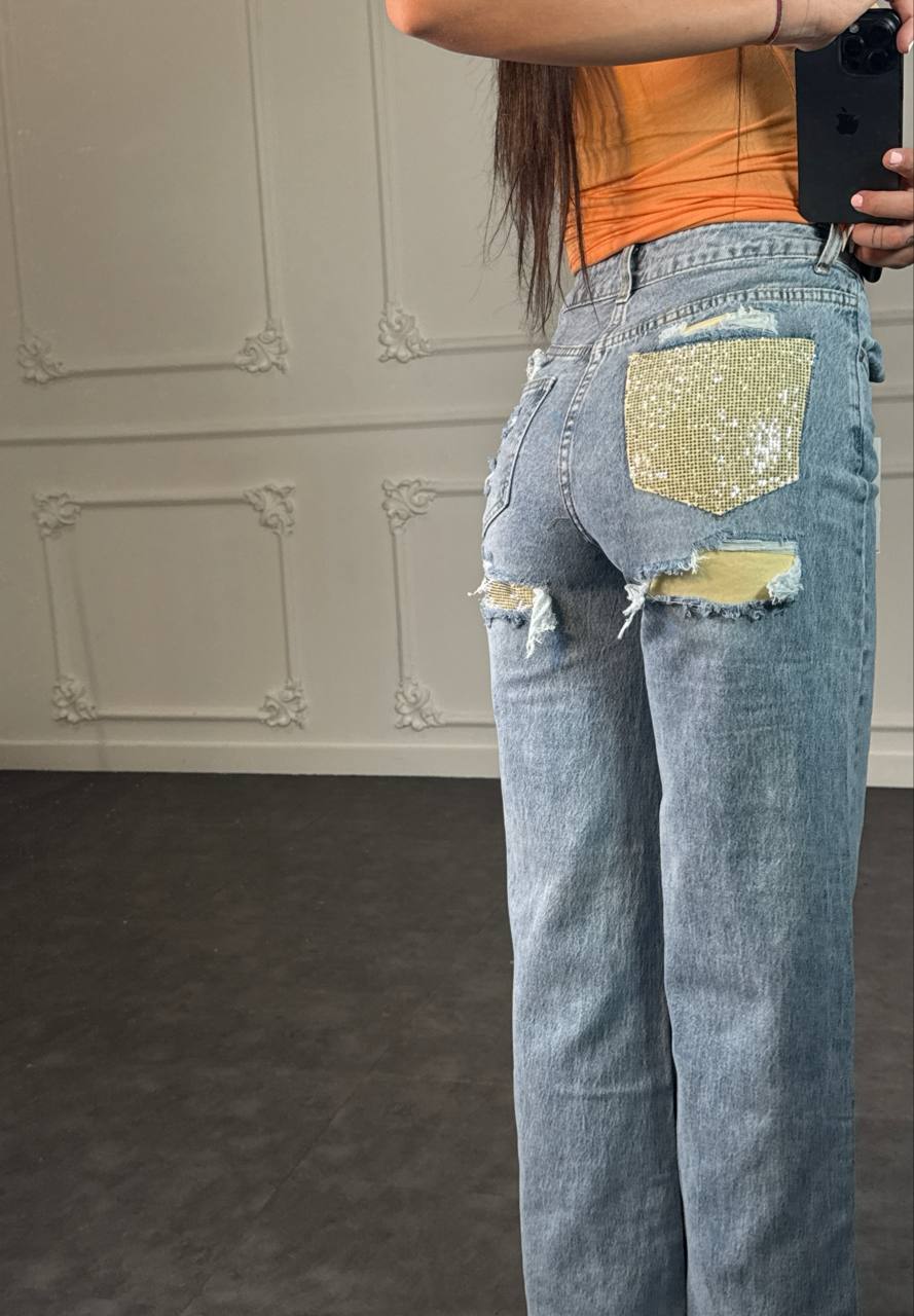 jeans tanzania yellow - Dverso Fashion