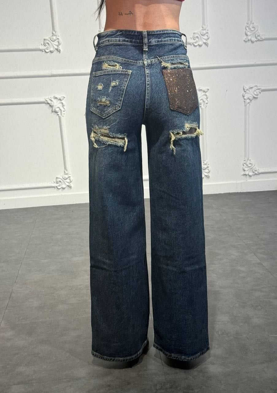 jeans tasca glitter - Dverso Fashion