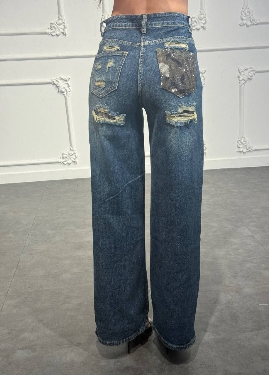 jeans tasca glitter - Dverso Fashion