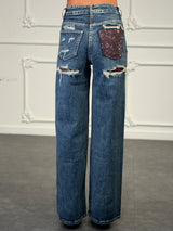 jeans tasca glitter vinaccia - Dverso Fashion