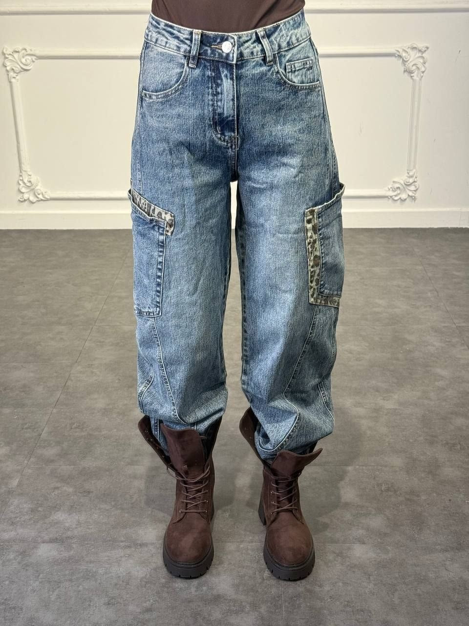 jeans tasconi leopard - Dverso Fashion