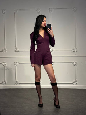 jumpsuit geometrica maniche lunghe - Dverso Fashion