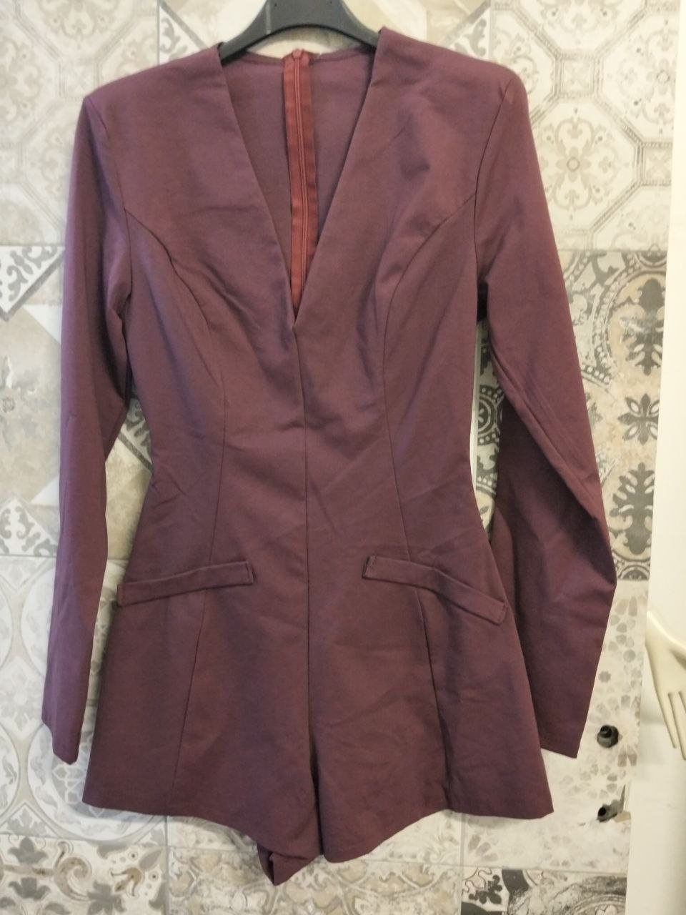 jumpsuit geometrica maniche lunghe - Dverso Fashion