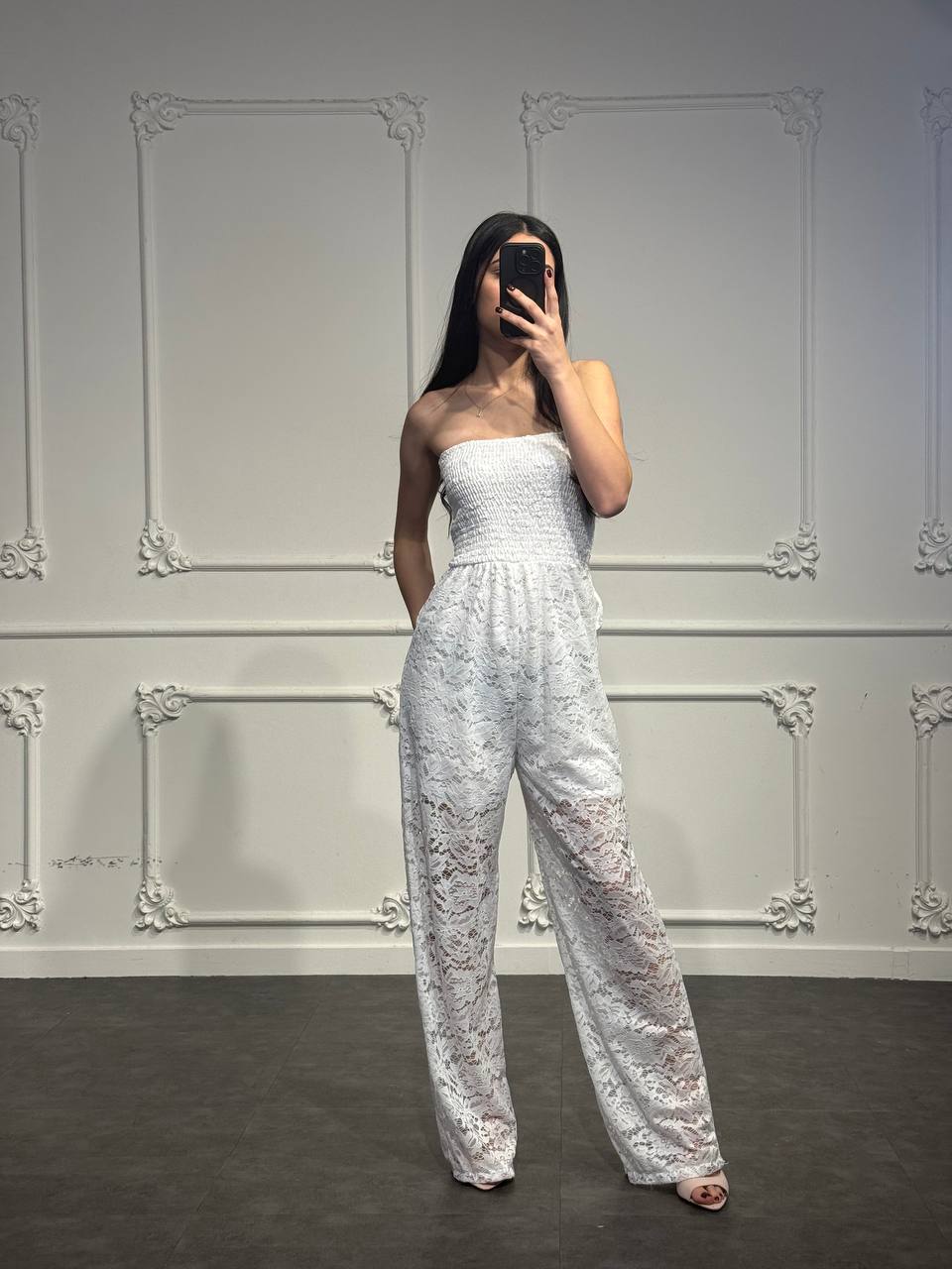 jumpsuit i pizzo - Dverso Fashion