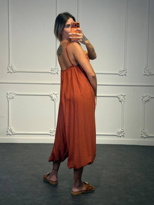jumpsuit in lino con bulloni - Dverso Fashion