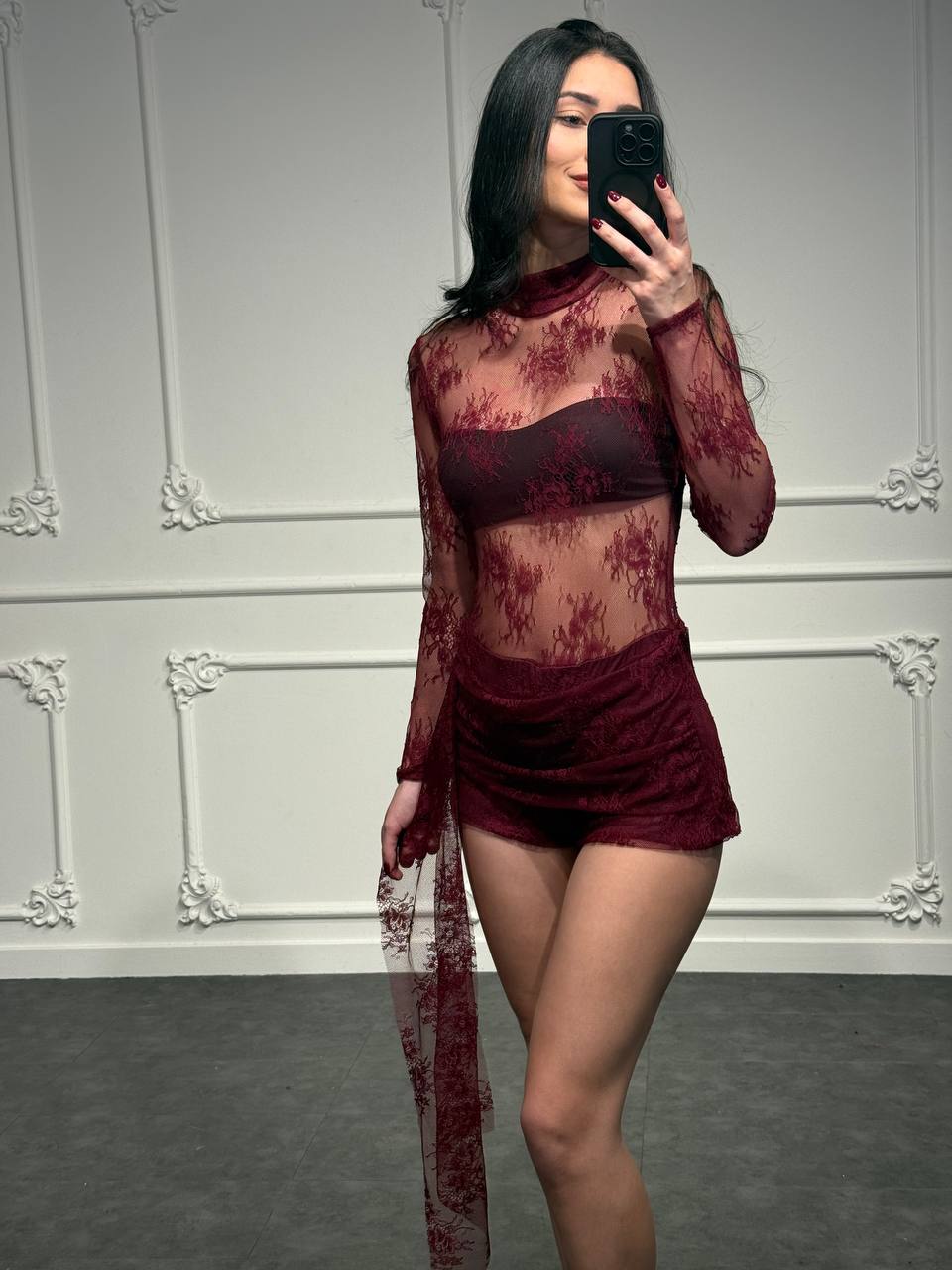 Jumpsuit mini in pizzo - Dverso Fashion