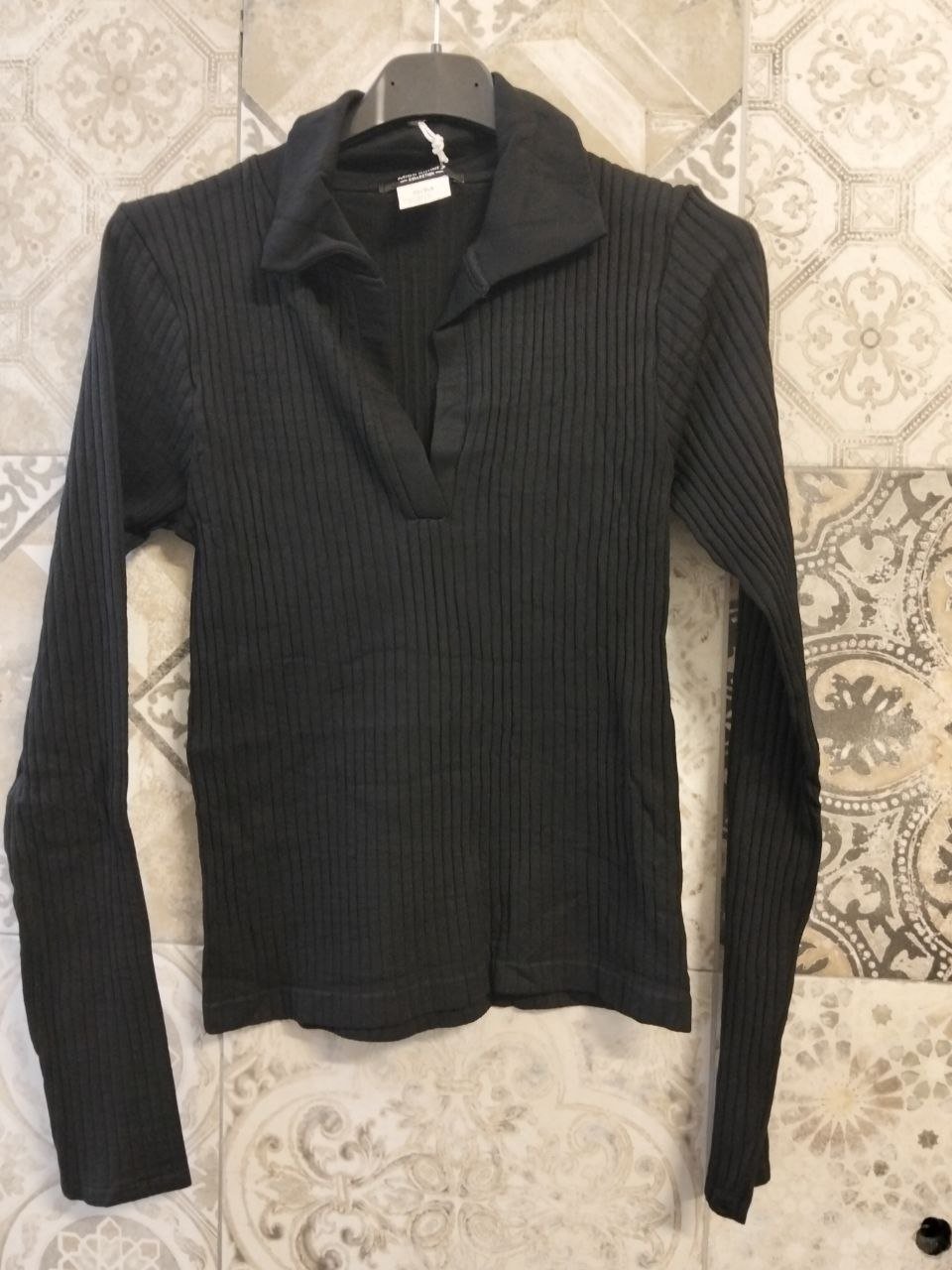 maglia a costine con colletto - Dverso Fashion