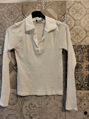 maglia a costine con colletto - Dverso Fashion