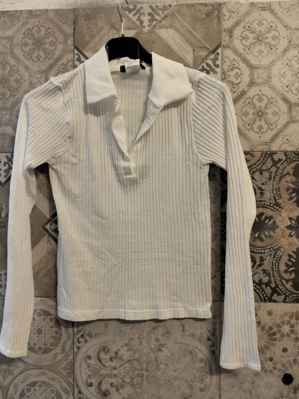 maglia a costine con colletto - Dverso Fashion