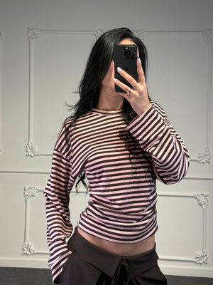 maglia a righe avvitata - Dverso Fashion
