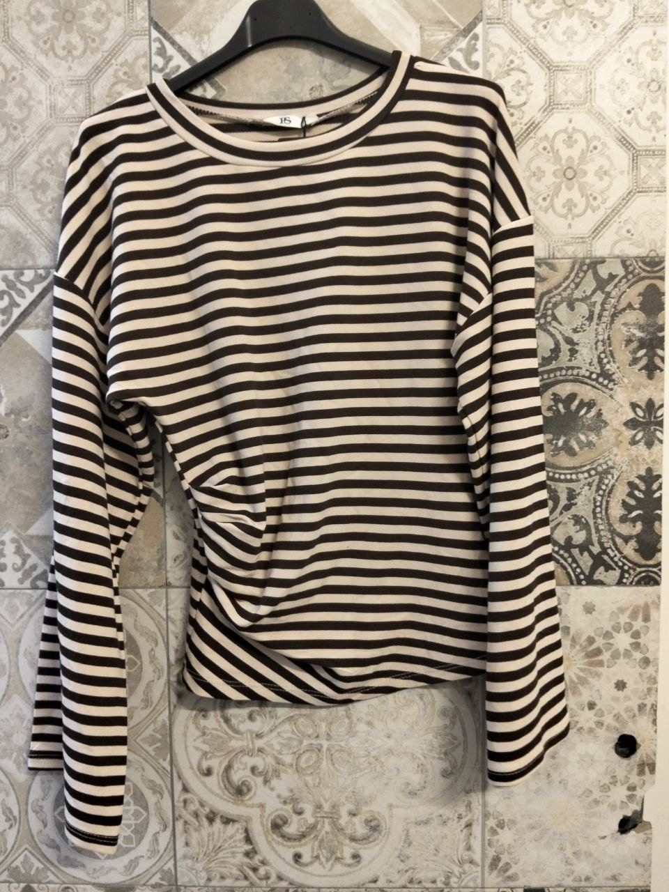 maglia a righe avvitata con manica a campana - Dverso Fashion