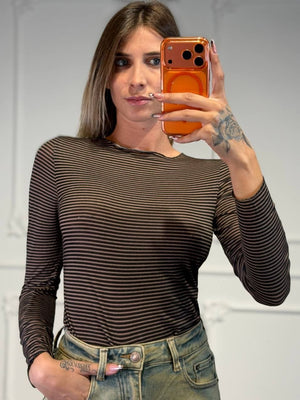 maglia a righe piccole - Dverso Fashion