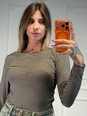 maglia a righe piccole - Dverso Fashion