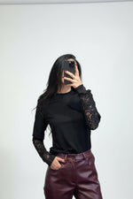 maglia annarosa con maniche in pizzo - Dverso Fashion