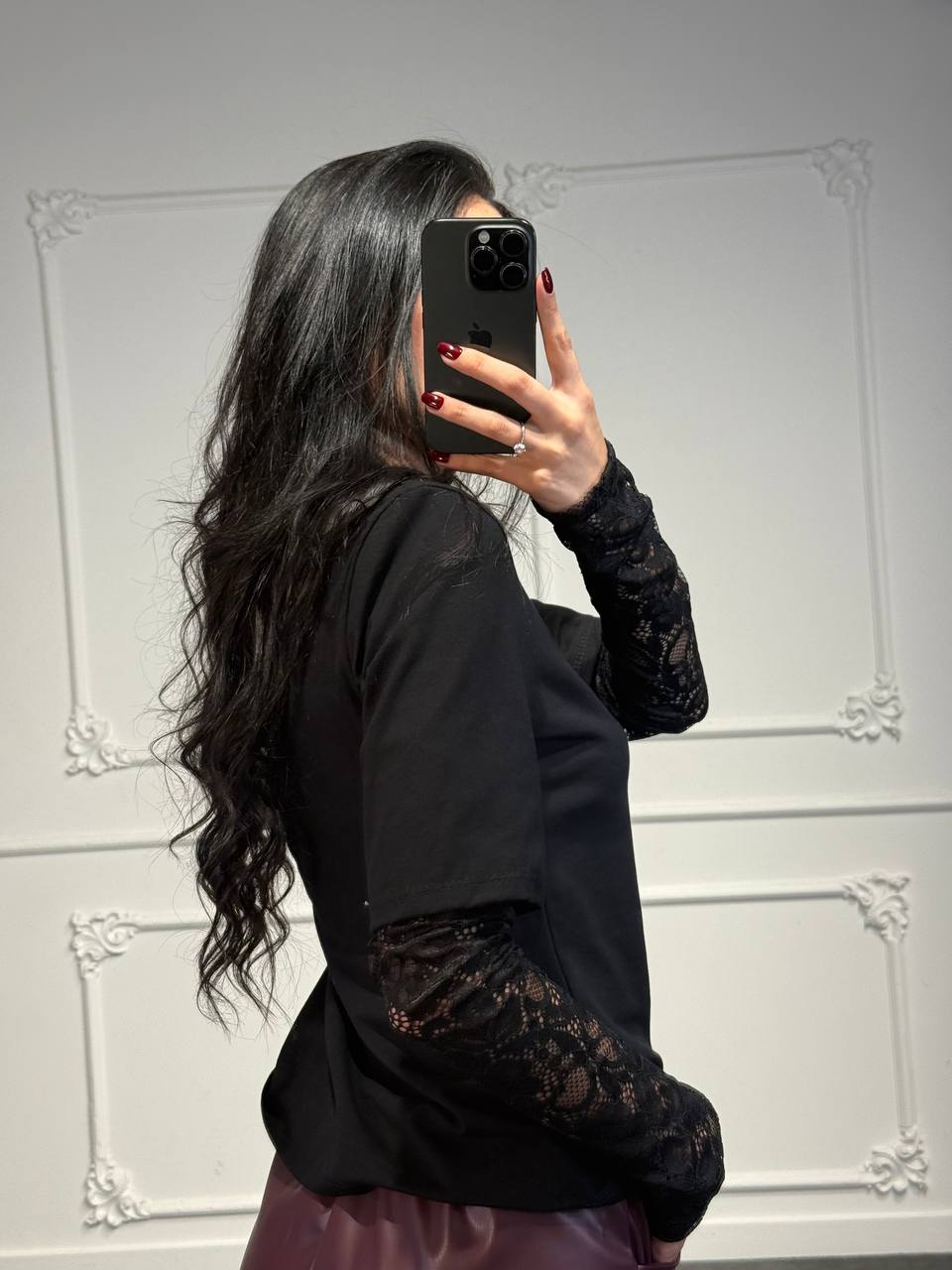 maglia annarosa con maniche in pizzo - Dverso Fashion