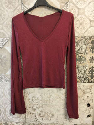 maglia basic scollo a v - Dverso Fashion