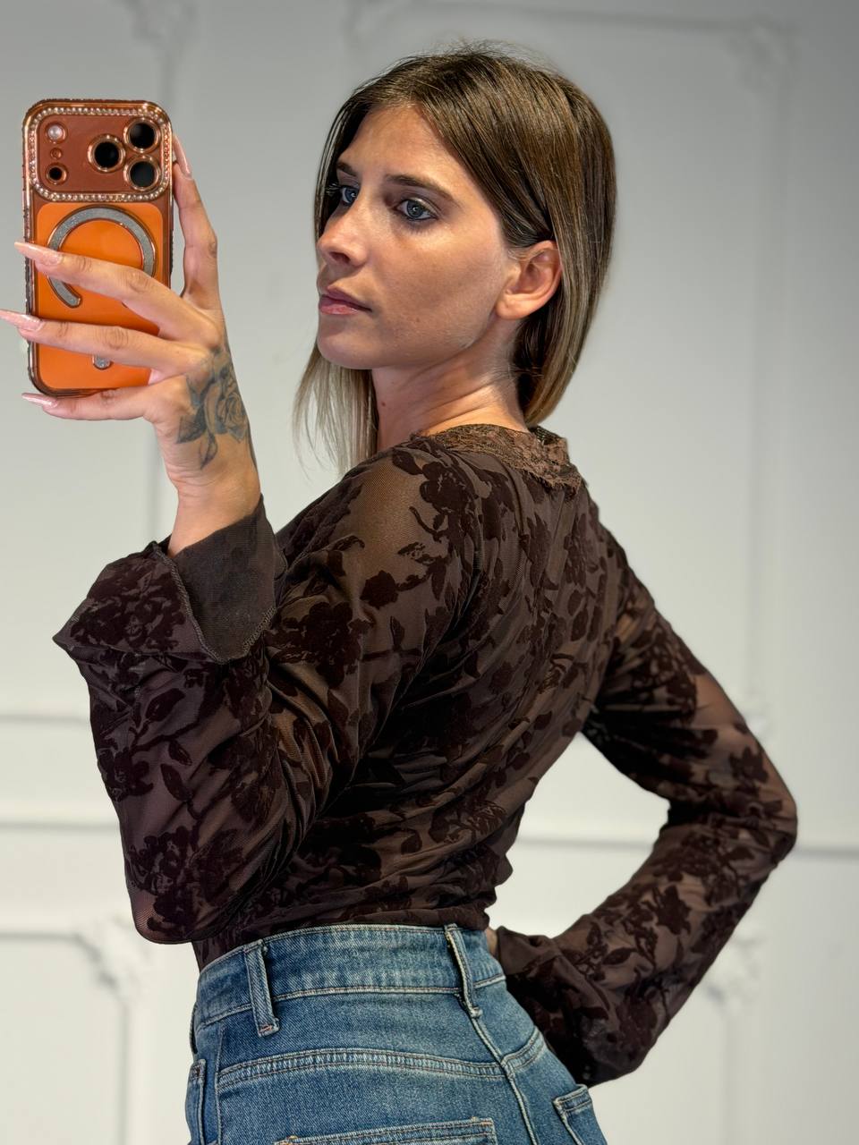 maglia bloom manica a campana - Dverso Fashion