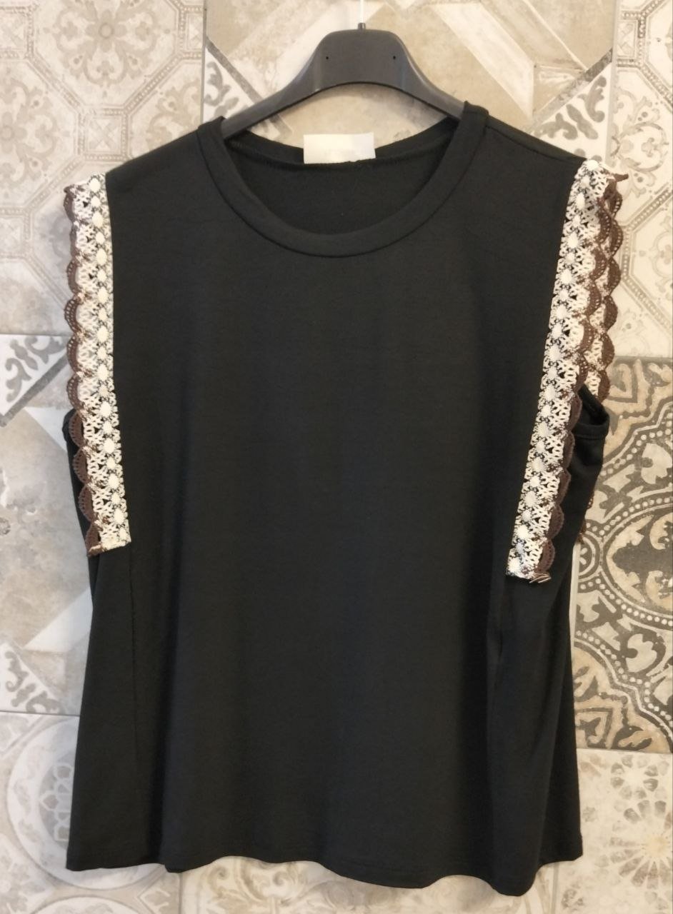 maglia con manica merlettata - Dverso Fashion