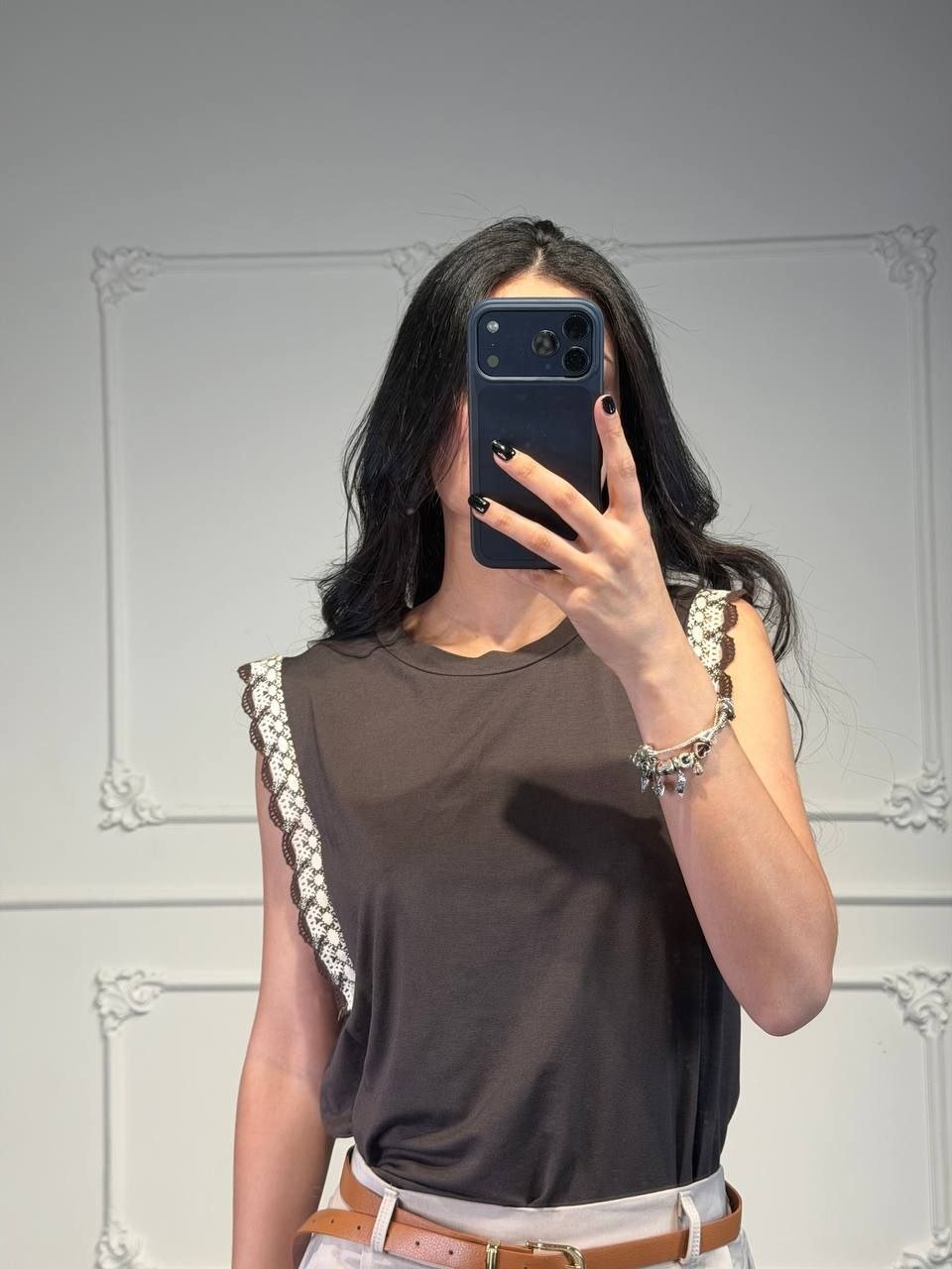 maglia con manica merlettata - Dverso Fashion