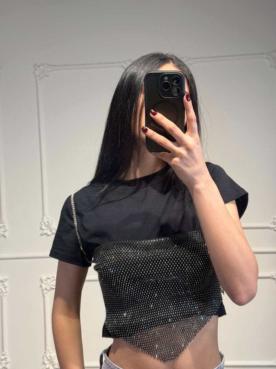 maglia con top bling - Dverso Fashion