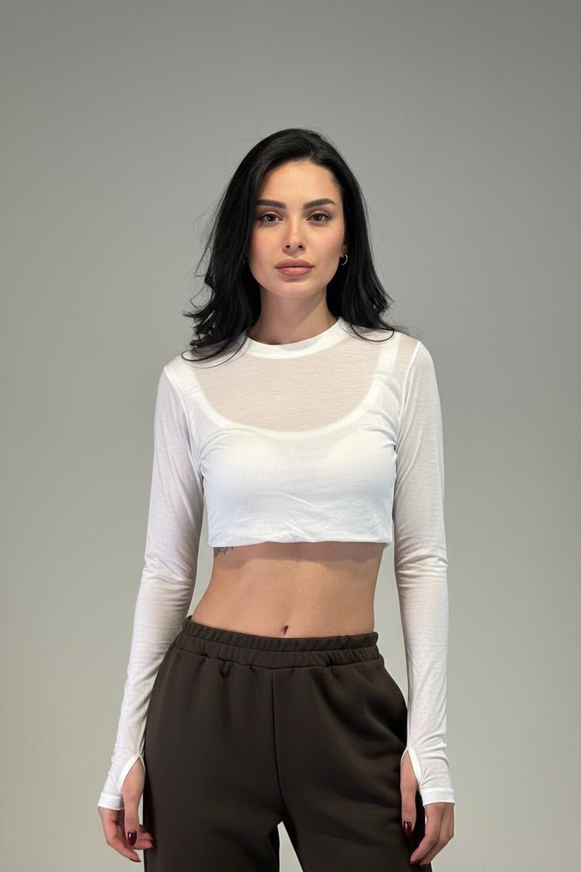 maglia crop semivelata - Dverso Fashion