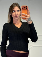maglia in lana a costine - Dverso Fashion