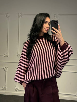 maglia in lana a righe verticali - Dverso Fashion