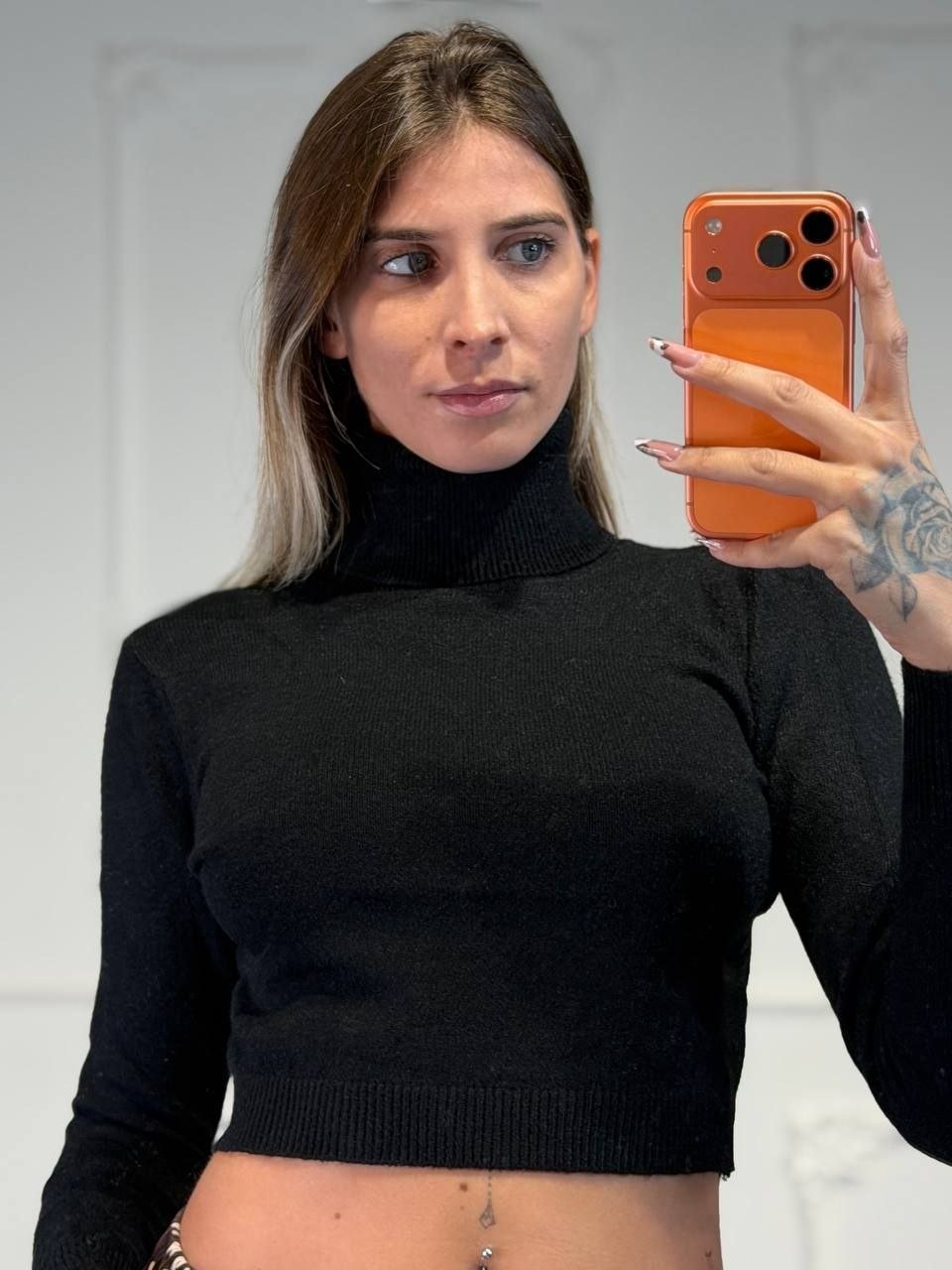 maglia in lana lupetto crop - Dverso Fashion