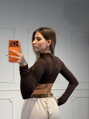 maglia in licra crop - Dverso Fashion