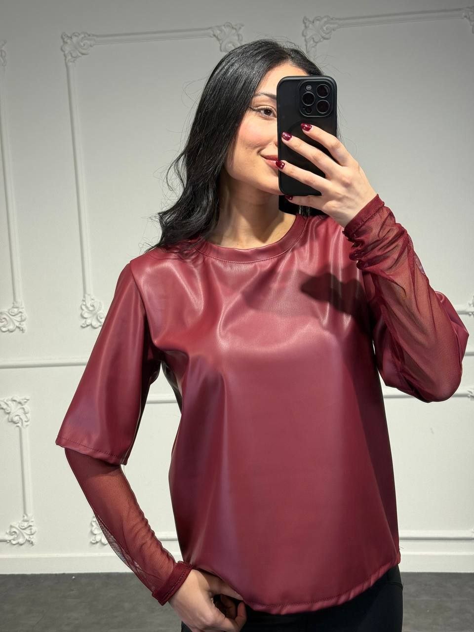 Maglia in pelle - Dverso Fashion