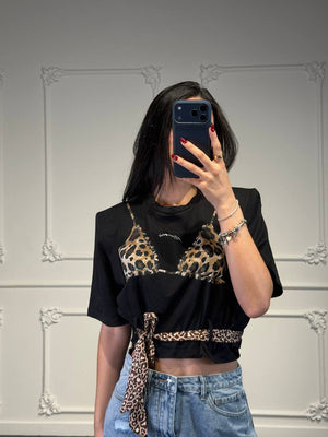 maglia leo con cinta - Dverso Fashion