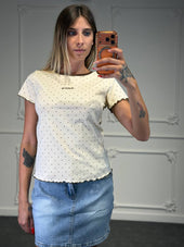 maglia maniche corte strass - Dverso Fashion