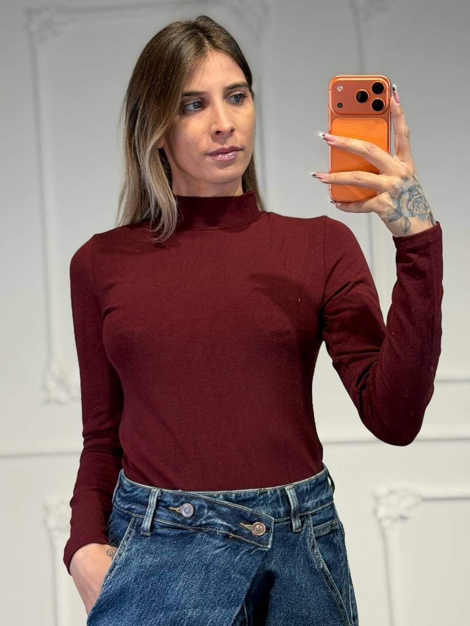 maglia mezzo collo in cotone - Dverso Fashion