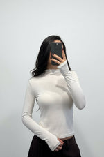 maglia mezzo collo velata in cotone - Dverso Fashion