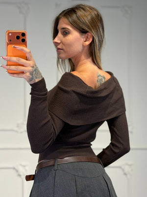 maglia scollo a barca - Dverso Fashion