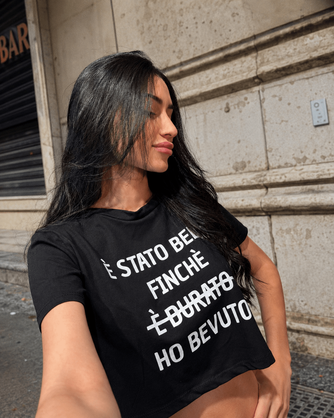 maglia scritte crop - Dverso Fashion
