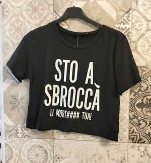 maglia scritte crop - Dverso Fashion