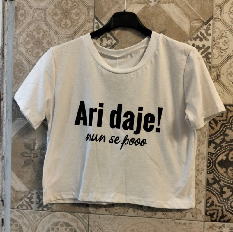 maglia scritte crop - Dverso Fashion