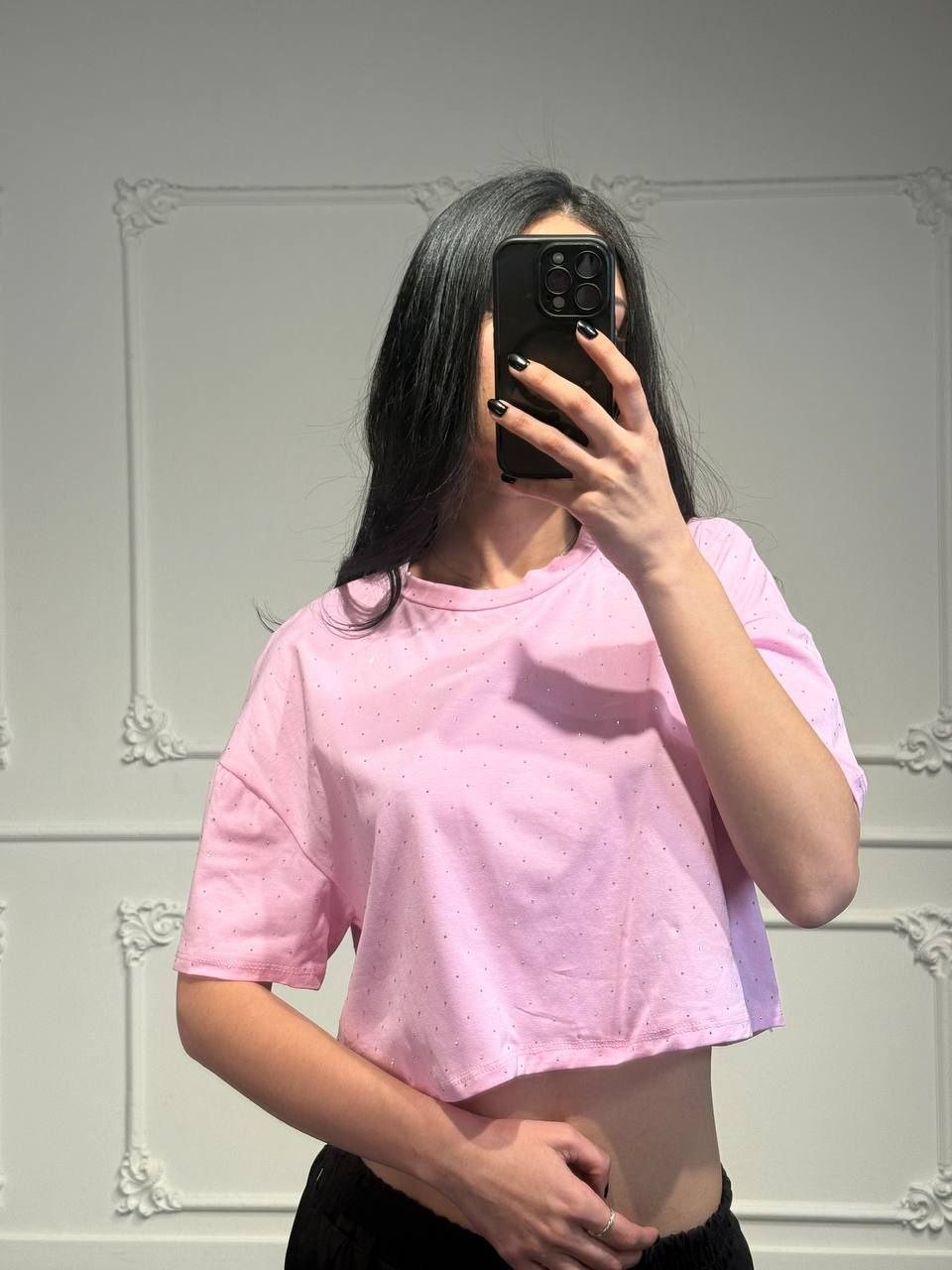 maglia strass crop - Dverso Fashion
