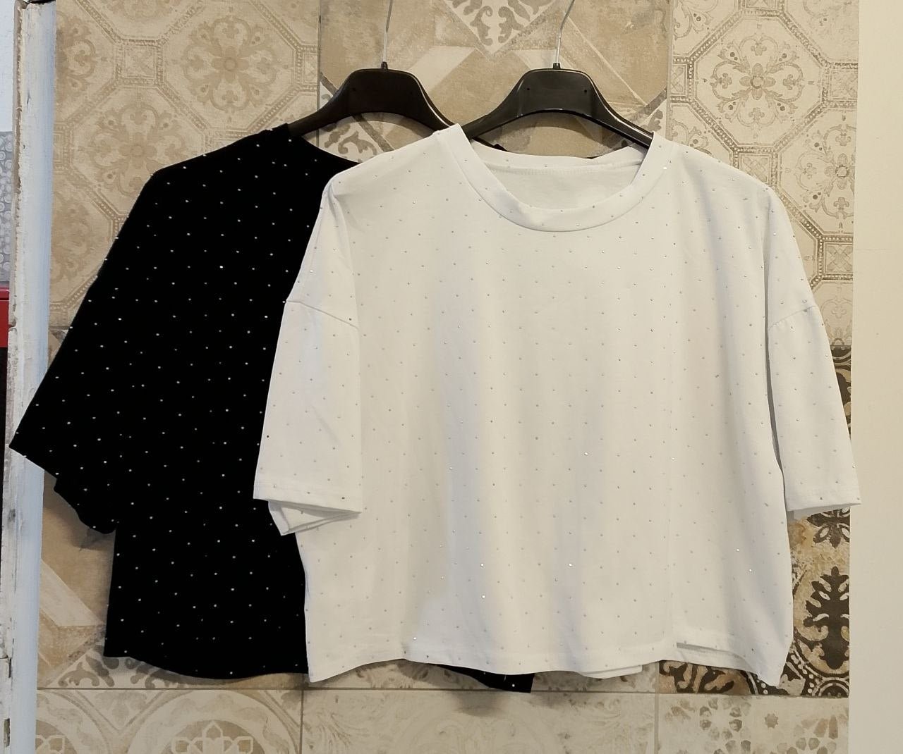 maglia strass crop - Dverso Fashion